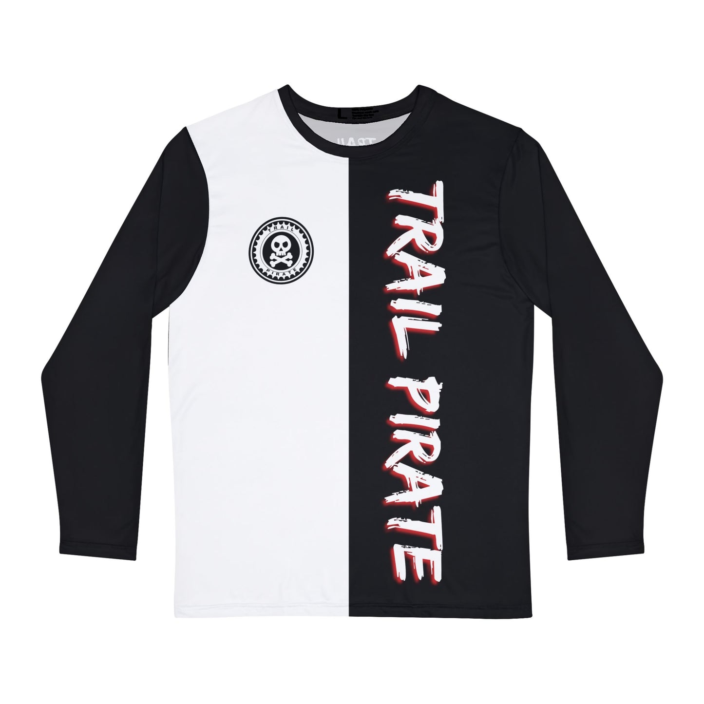 Trail Pirate B/W Men's Long Sleeve Shirt (AOP)