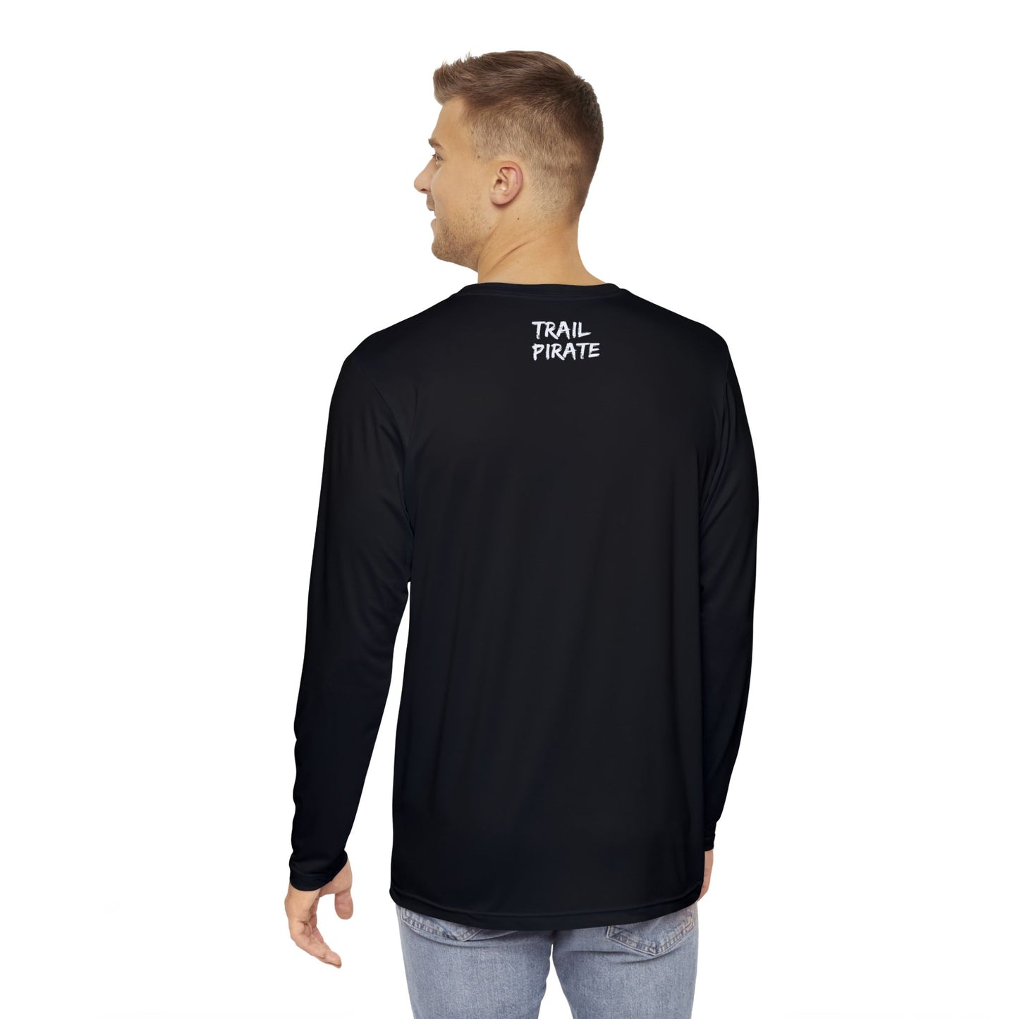 Trail Pirate B/W Men's Long Sleeve Shirt (AOP)